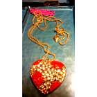 Betsey Johnson Rhinestone Heart Necklace
