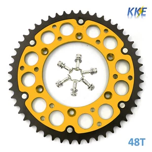 Piñón híbrido trasero 48T apto para Suzuki RM125 RM250 DRZ400E/S/SM RMZ250 RMZ450 dorado - Imagen 1 de 7