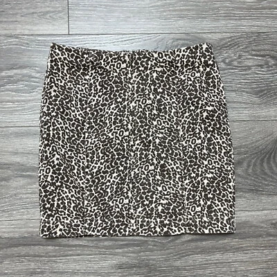 Free People Modern Femme Novelty Mini Skirt Leopard Animal Print Denim sz 4 S - Image 1 of 4
