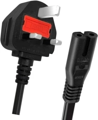 Figure 8 Mains Power Lead IEC C7 Cable PS5 PS4 PS3 XBOX ONE Radio SKY TV CD DVD - Image 1 of 4