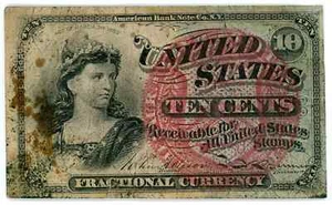 10¢ US Fractional Currency Fr 1259 - Picture 1 of 2