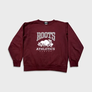 Sudadera De Colección Roots Athletics Para Hombre Grande Roja Gráfica Pullover Años 90 Cuello Redondo - Imagen 1 de 8