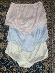 SET (3) NEW SILKY NYLON GRANNY Panties high waist Brief Size - 3XL - Picture 1 of 4