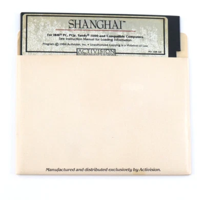 1986 Shanghai For IBM PC Tandy 1000 Activision 5.25" Floppy - Image 1 of 3