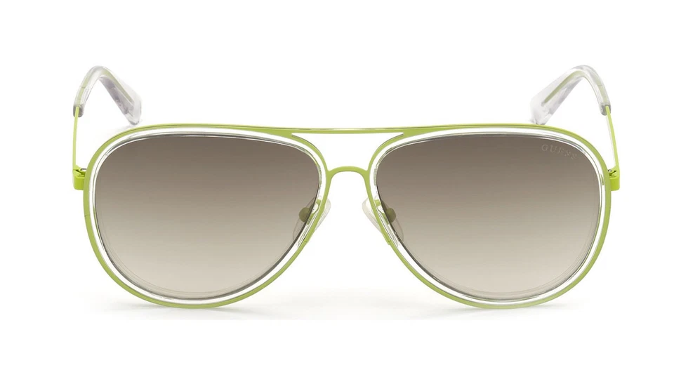 Óculos de sol Guess GU6982 93Q verde claro metal espelhado armação aviador 59-13-150 - Imagem 1 de 3