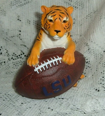 LOUISIANA STATE UNIVERSITY TIGER FOOTBALL MASCOT  RESIN FIGURINE 6" 675 NEW Cover