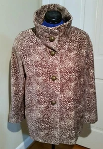 Talbots Leopard Print Jacket Size 12 Button Front - Picture 1 of 12