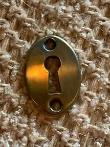 Antique Brass Key Hole Cover Escutcheon - Picture 1 of 8