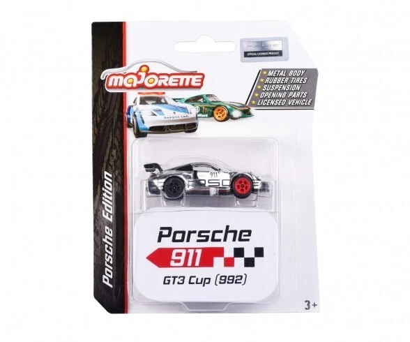 MAJORETTE · Porsche 911 GT3 Cup Silver Premium Diecast Car Chrome LTD Edition - Image 1 of 1