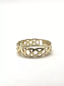 9ct Yellow Gold Celtic Infinity Knot Band Ring Made in UK British Hallmarked K-T - Picture 1 of 7