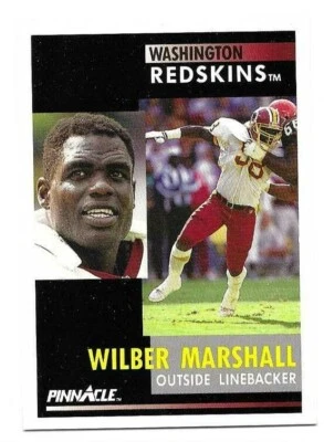 WILBER MARSHALL 1991 PINNACLE CARD NEAR MINT+ CONDITION - Image 1 of 2