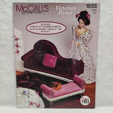 Rare 1995 Vtg McCalls Victorian Parlor Furniture Sewing Patterns 11.5" Barbie