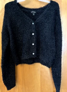 New With Tags! Art Class Girls' Eyelash Cardigan Sweater, Black-Size XXL (18) - Picture 1 of 4