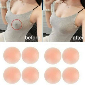 5 x Reusable Nipple Covers Round Stick On Silicone Nude Boob Cover - Picture 1 of 4