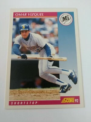 1992 Score Seattle Mariners Baseball Card #162 Omar Vizquel - Image 1 of 2