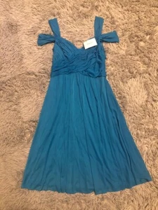 David's Bridal Größe 2 festliches Kleid Brautjungfer blau Fit & Flare - Bild 1 von 13