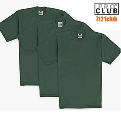 3 PACK PRO CLUB MENS HEAVYWEIGHT T SHIRTS PLAIN SHORT SLEEVES BIG AND TALL S-7XL - Image 1 of 2