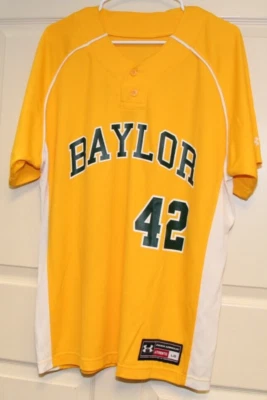 Under Armour Baylor Bears Yellow #42 Baseball Jersey Size Large - Image 1 of 4