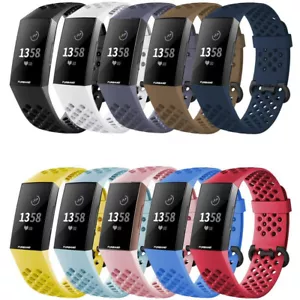 Per Fitbit Charge 4 3 Cinturino Sportivo Traspirante Cinturino Orologio Silicone Braccialetto Polso - Foto 1 di 21