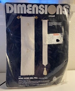 1970’s Vintage Dimensions 1978 Crewel Ivory Acorn Bell Pull 4”x 37” Kit# 1156 - Picture 1 of 4