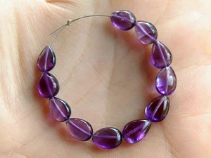 Natural African Amethyst Smooth Plain Pear Straight Drilled Gemstone Beads - Picture 1 of 6