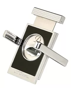 S.T. Cortador de cigarros Dupont con soporte, negro y cromo, 003415, nuevo en caja - Imagen 1 de 8