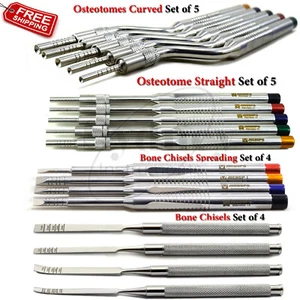 Range Of Bone Chisels Kit Instrument Ridge Concave Tip Splitting Ridge Expansion - Picture 1 of 5