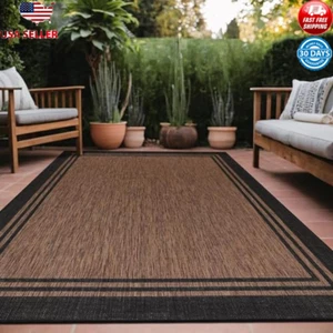 Washable Outdoor Rug 5x7 Waterproof Non Shedding Easy Clean Area Carpet New - Picture 1 of 8