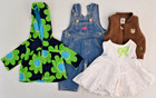 My Twinn 23" Girl Doll Mixed Clothing Outfits Lot: Overalls, Hoodie, Vest, Dress