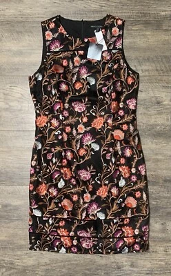 Vestido Vaina WHITE HOUSE BLACK MARKET Floral Bordado Malla Forrado Talla 12 Foto 1 de 4