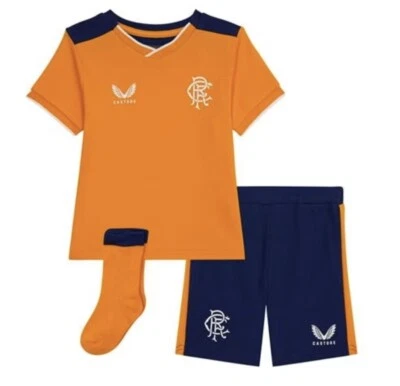 CASTORE Official Glasgow Rangers FC Baby Mini Third Kit Orange Size 18-24 Months