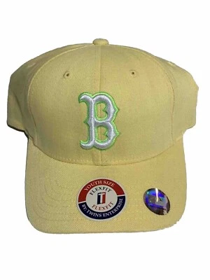 Nuevo Sombrero Gorra Amarilla Juvenil Flex Fit Boston Red Sox B Logo Gemelos Empresarial Foto 1 de 4