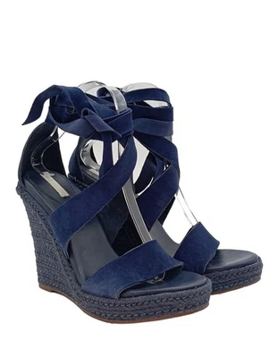 H&M Sandalias tipo cuña Mujeres Sandalias de tacón Talla EU 39 azul look casual - Imagen 1 de 4