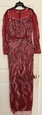 Vestido de novia rojo/borgoña con cuentas. Talla pequeña. Nuevo, nunca usado. Foto 1 de 4