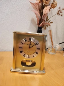 Bulova Vintage Brass Quartz Desk Mantle Clock 4RP680 Japan 6.5" part only - Picture 1 of 5