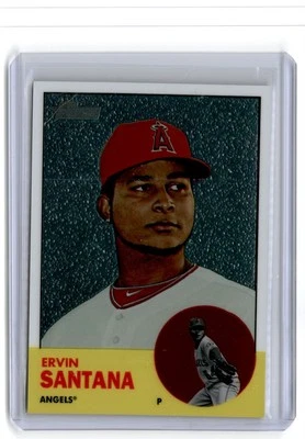 2012 Topps Heritage Chrome Ervin Santana 0828/1963 Los Angeles Angels #HP68 - Image 1 of 2