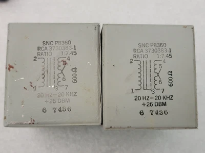 Vintage Pair of SNC RCA 3730383-1 Line Input Audio Transformers 600/150 Ohms - Image 1 of 4