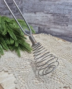 Coiled Stainless Steel Wire Whisk for Sauces, Gravy, Beating & Stirring, Vintage - Picture 1 of 5