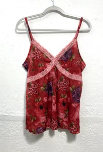 Vintage Teenie Weenie Y2K Baby Puppe Oberteil Spitzenborte Kokette Fee Blumen rot 2X - Bild 1 von 8