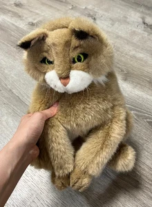 Folkmanis Bobcat Marioneta de Mano Peluche Realista 14" Alto Ojos Verdes Colas Folclóricas - Imagen 1 de 3