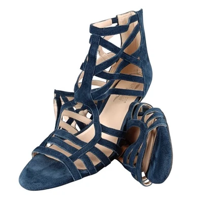 Aerosoles Navy Blue Suede Strappy Heeled Sandals Women's Size 8.5M ACClAMATION - Image 1 of 4
