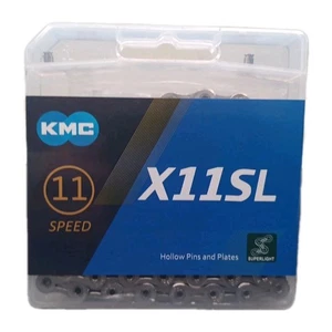 Cadena de bicicleta súper ligera KMC X11SL 11 velocidades Shimano/Sram 118 eslabones plateada - Imagen 1 de 5