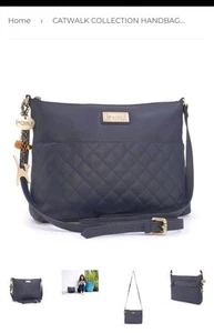 catwalk collection Handtasche. Marine Leder. Tadelloser Zustand - Bild 1 von 6