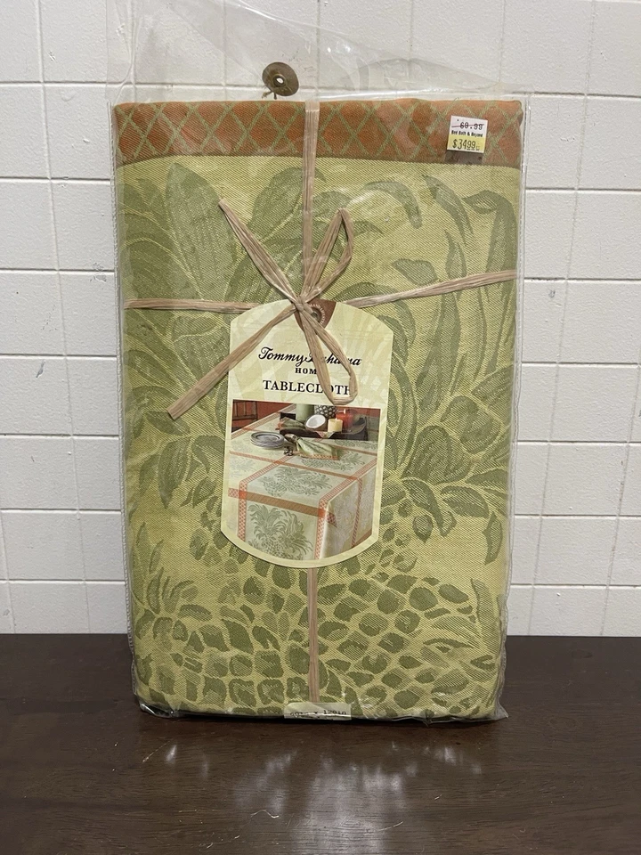 Mantel Tommy Bahama verde azulado piña interior exterior playa oblongo 60x120 Foto 1 de 4