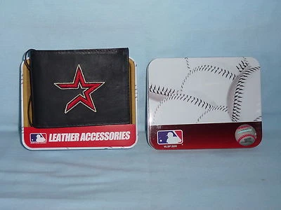 HOUSTON ASTROS   embroidered  Leather BiFold Wallet    NIB    black - Image 1 of 4