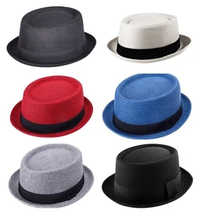 Mens Pork Pie Round Summer Sun Classic 100% Polyester Hat Cap Trilby BreakingBad - Picture 1 of 3