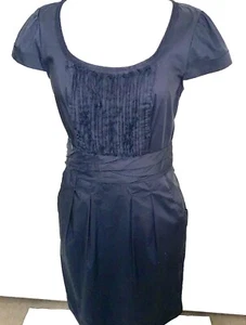 NWOT Jacqui E Black, Dress, Cotton Outer, Lined, Side Pockets. Size 12 Stretch - Picture 1 of 21