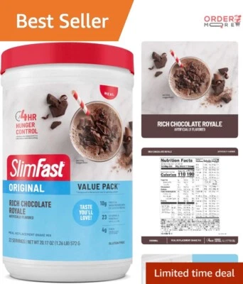 Polvo de reemplazo de comidas, sin gluten, chocolate rico, 22 porciones, pérdida de peso Foto 1 de 4