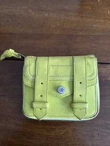 Proenza Schouler Italy PS1 Bright Yellow Chartreuse Leather Zip Wallet - Picture 1 of 14