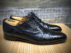 $995 ZELLI Black Genuine Alligator / Ostrich Belly Oxford Boots Mens Shoes 13 M